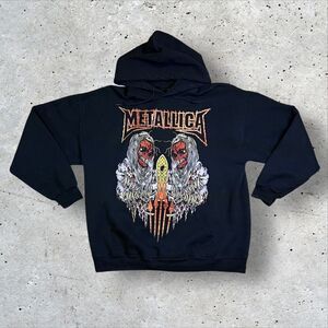 Metallica Sanitatrium Hoodie Size Large Black Graphic Pullover